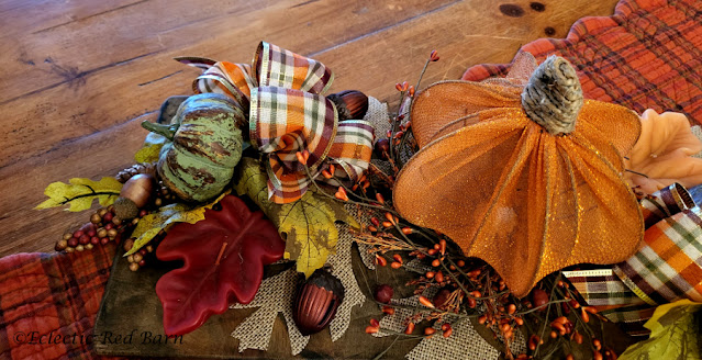 Autumn Tray with Dollar Tree items. Share NOW. #falltray #autumntray #falldecor #eclecticredbarn